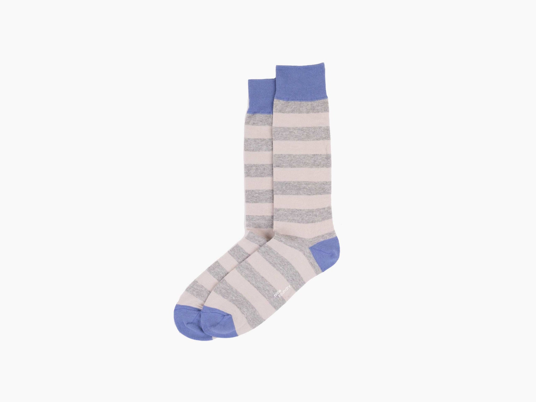 Ripe Stripe Heather Grey/Grey/Blue T-Shirt - Soft Cotton Casual Tee for Men & Women - Perfect for Everyday Wear, Gym, and Street Style