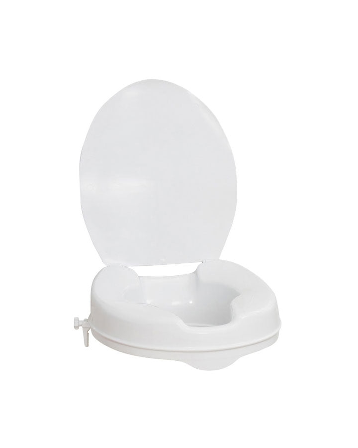 AquaSense Raised Toilet Seat with Lid - Adjustable Height, Non-Slip Design for Elderly & Disabled - Bathroom Safety & Comfort Aid (1 Pack) - Perfect for Post-Surgery Recovery & Mobility Assistance