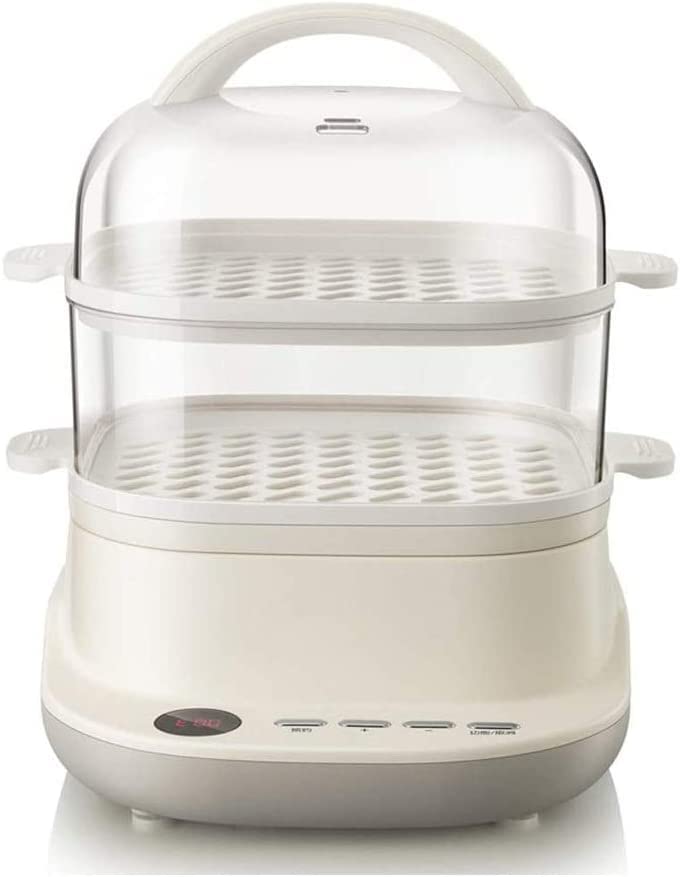 ADAPEY Electric Food Steamer - 2-Tier Household Kitchen Appliance for Healthy Cooking | Perfect for Breakfast, Vegetables & Meal Prep | Compact & Multifunctional Steam Cooker for Small Spaces