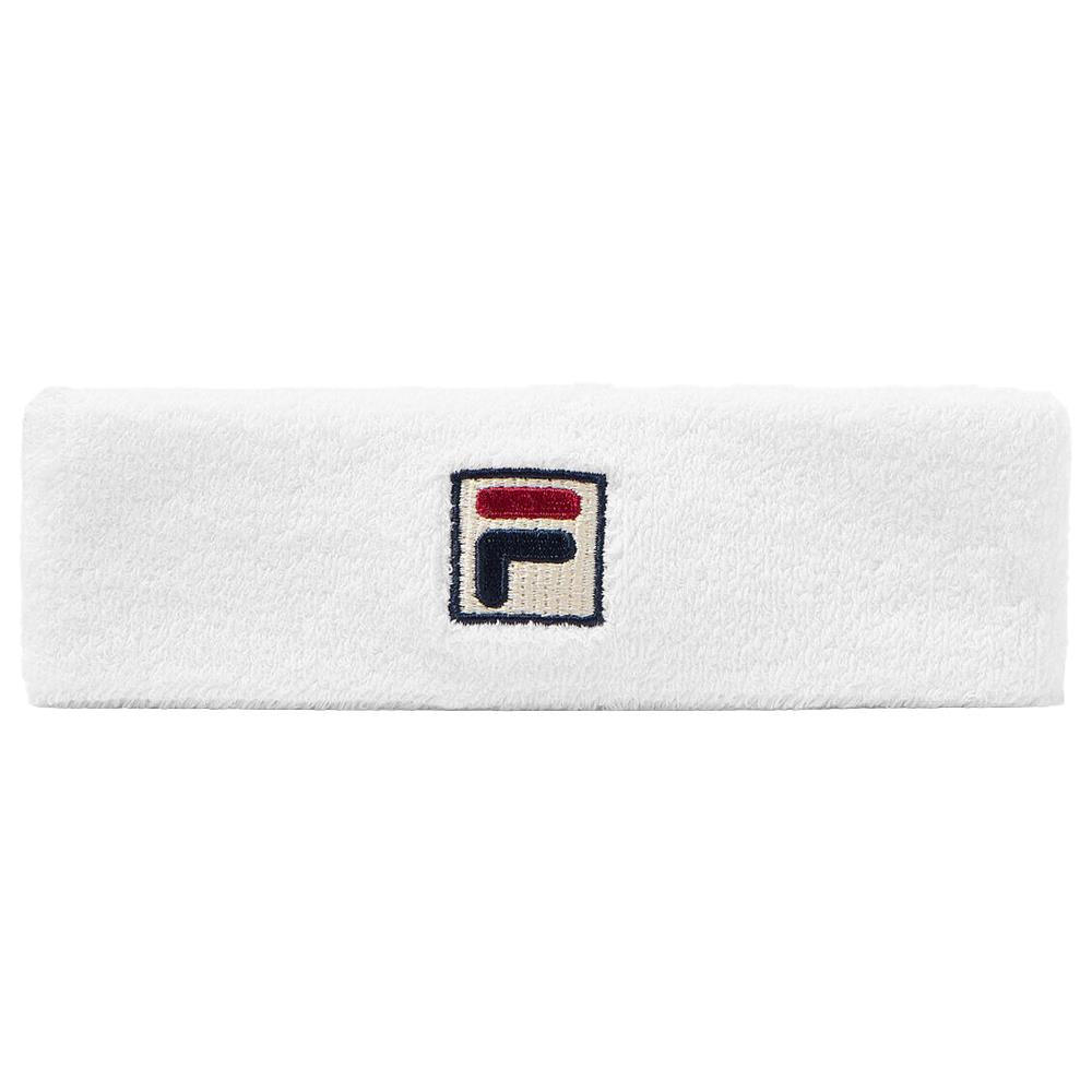 Fila Solid Box F Headband - White | Adjustable Sports Headband for Women & Men | Perfect for Running, Yoga, Tennis & Workouts