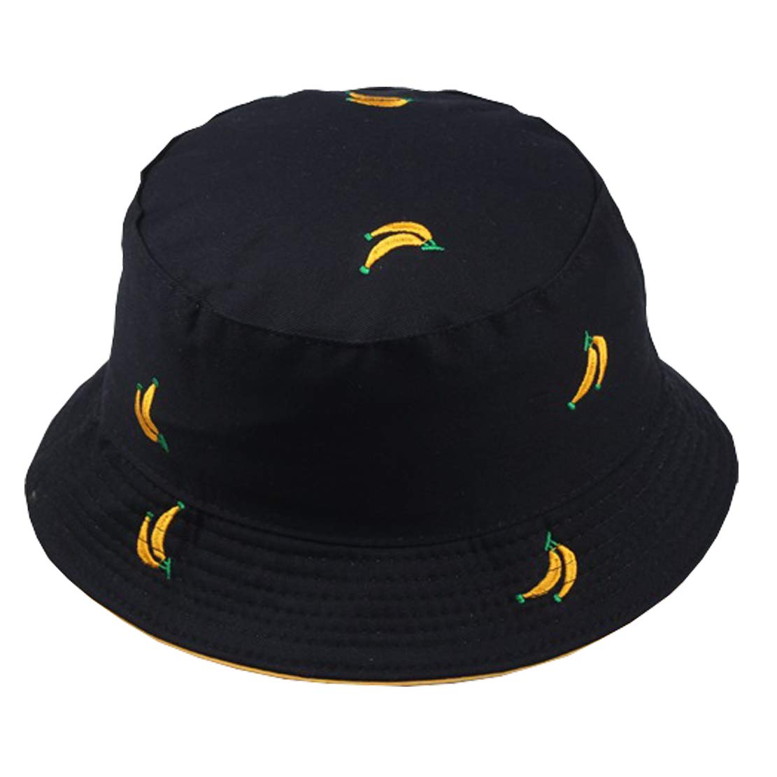 Stylish Double-Sided Cotton Fruit Sun Hat - Embroidered Banana Beach Cap & Fisherman Hat for Women & Men - Perfect for Summer, Vacations, Beach Trips and Outdoor Activities