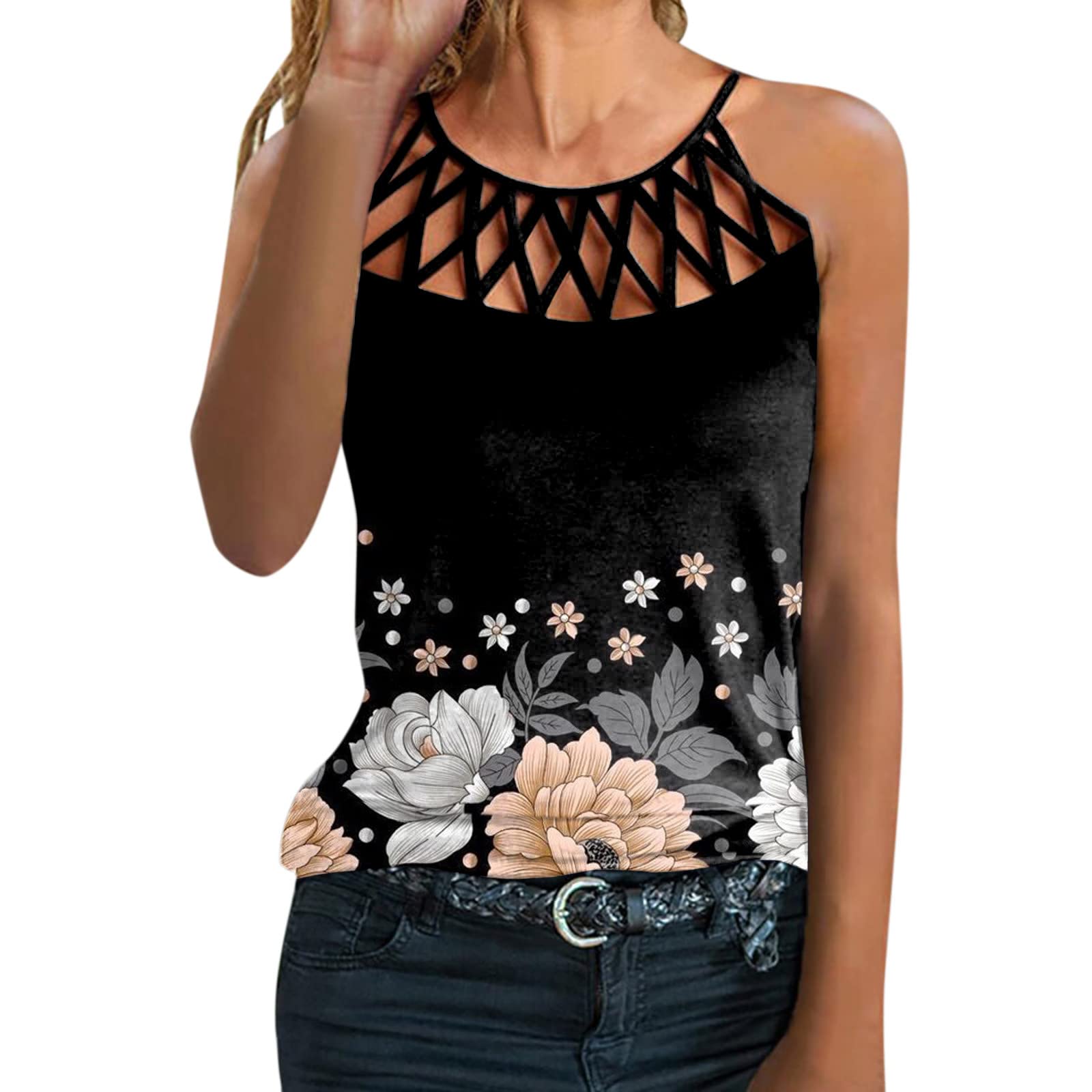 Women's Retro Print Sleeveless T-Shirt Dress 2022 - Summer Spaghetti Strap Casual & Formal Dress - Perfect for Beach Outings, Date Nights and Office Wear