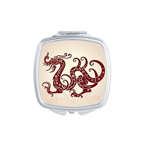 DIYthinker Chinese Dragon Animal Portrait Mirror - Portable Compact Pocket Makeup Mirror with Double Sided Glass - Perfect for Travel, Home Decor & Gift Giving