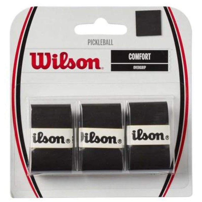 Wilson Pickleball Overgrip 3 Pack - Premium Cushion & Sweat Absorption for Better Grip | Perfect for Tennis, Badminton & Racquetball Players | Black