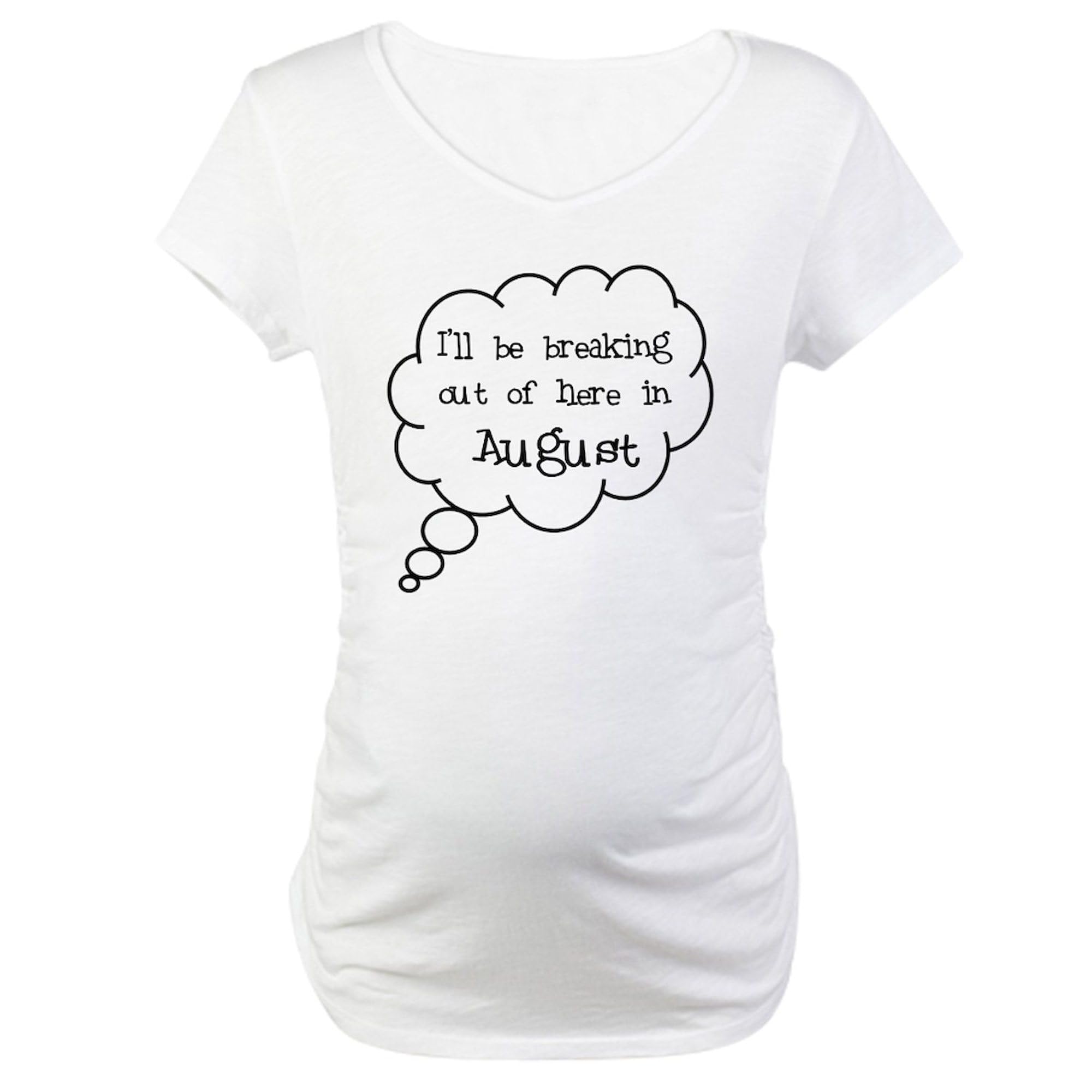 Breaking Out August Maternity T-Shirt for Women - Stretchy Ruched Side Pregnancy Tee | Comfortable Maternity Wear for Everyday & Baby Shower