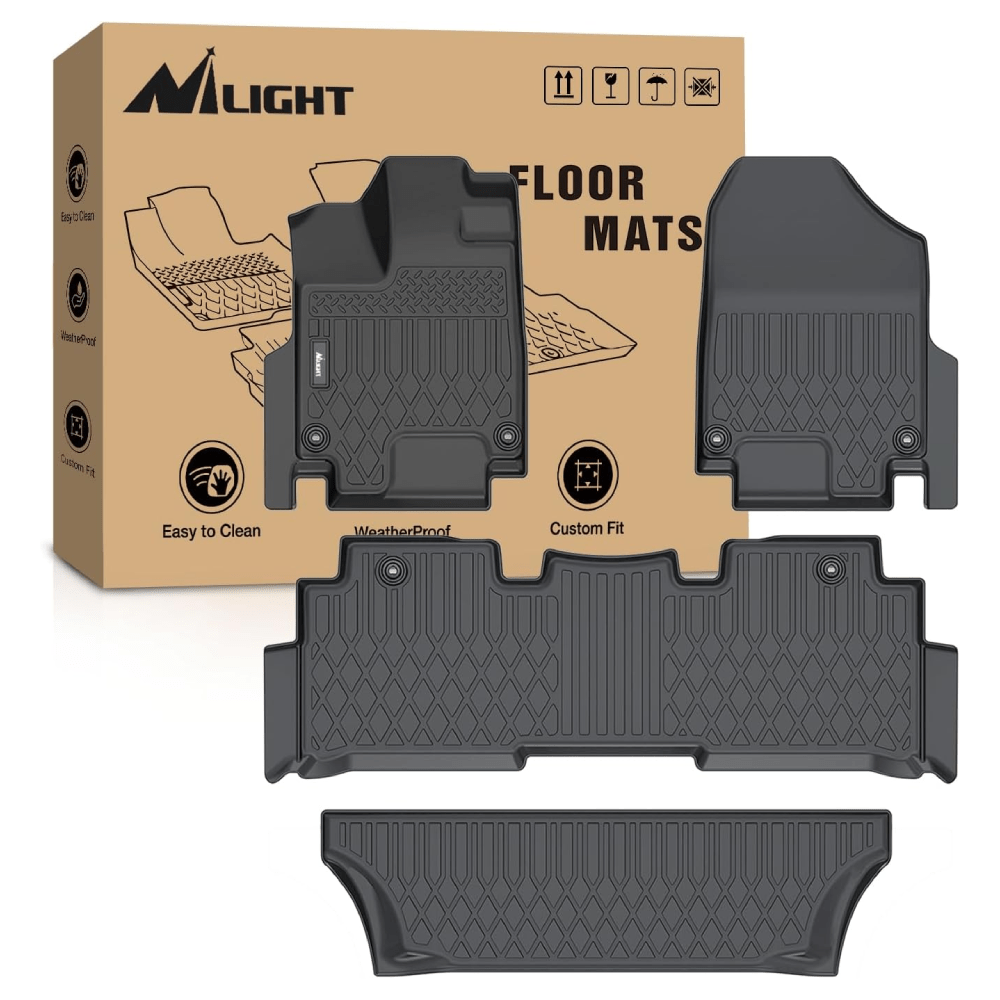 Premium TPE Floor Mats for Honda Odyssey (2018-2025) - All-Weather Protection, Custom Fit Car Mats for Family Road Trips & Daily Commute