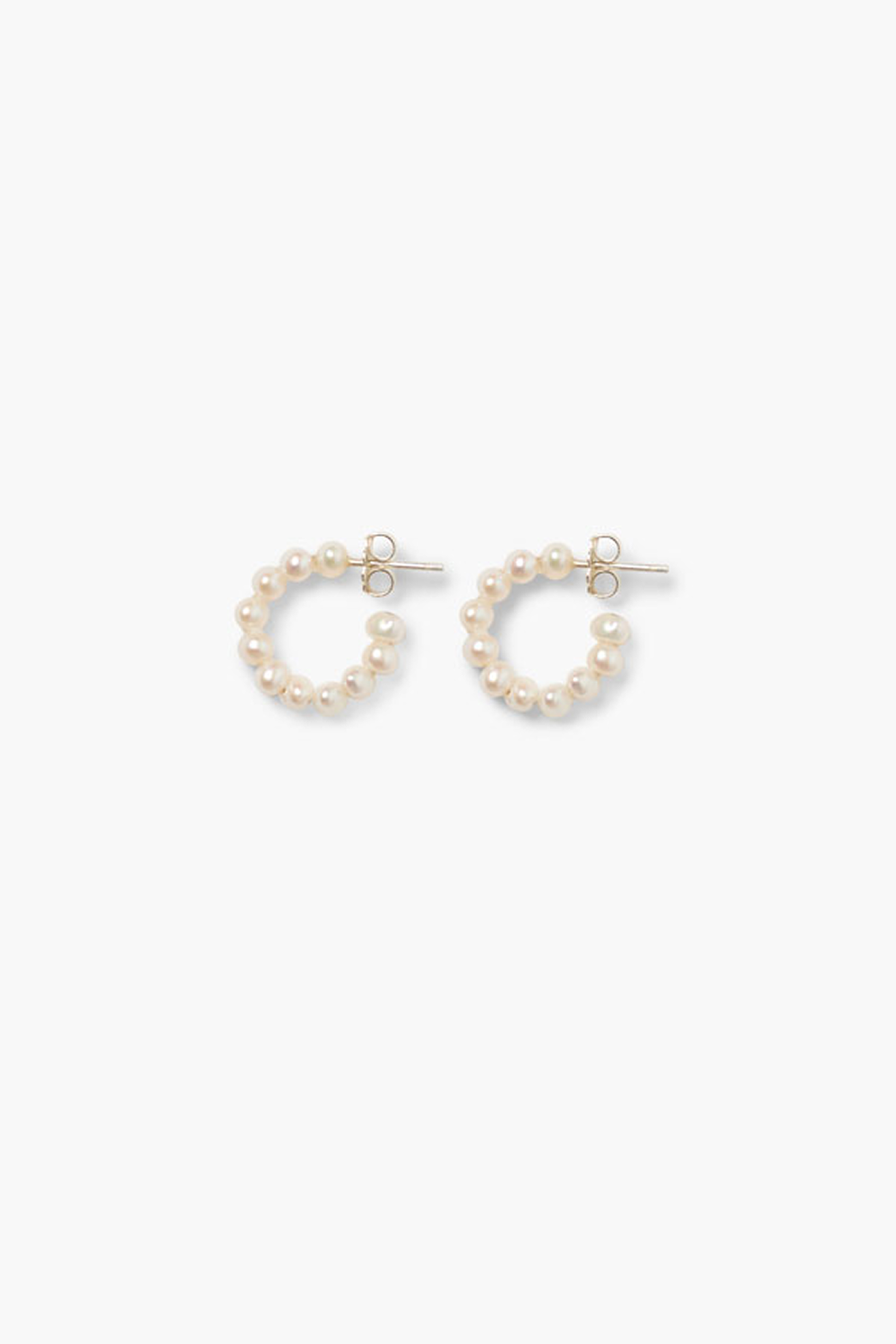 Petite White Pearl Holly Hoop Earrings - Dainty Pearl Stud Earrings for Women, Elegant Christmas Jewelry Gift for Her - Perfect for Holiday Parties & Special Occasions