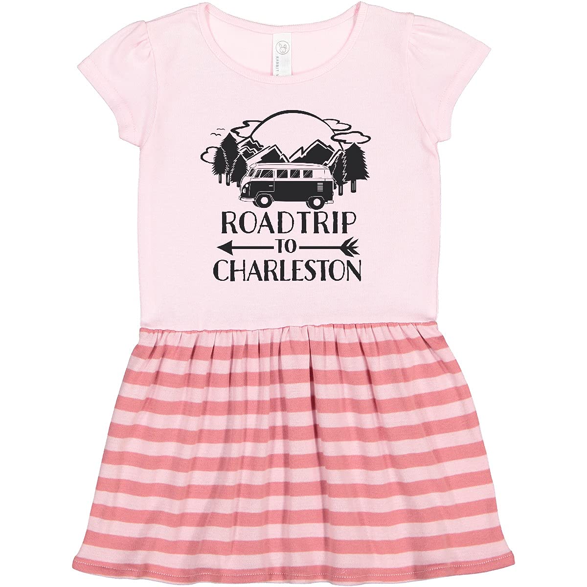 Inktastic Road Trip to Charleston Toddler Dress - Cute Travel Outfit for Baby Girls, Comfortable Cotton Dress for Toddlers, Perfect for Vacations, Family Trips & Photo Shoots