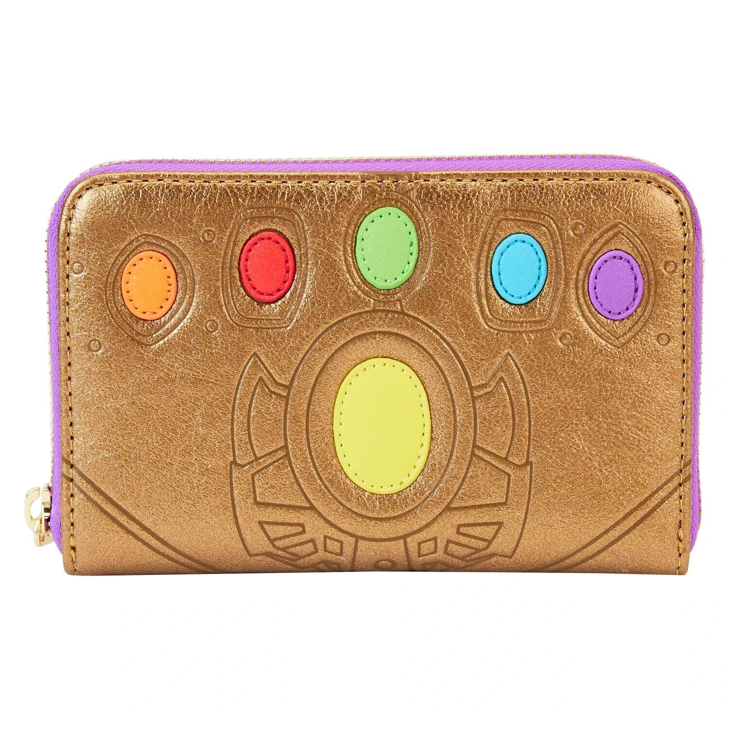 Loungefly Marvel Shine Thanos Gauntlet Zip Around Wallet - Stylish Superhero Accessory for Cosplay, Collectors & Everyday Use