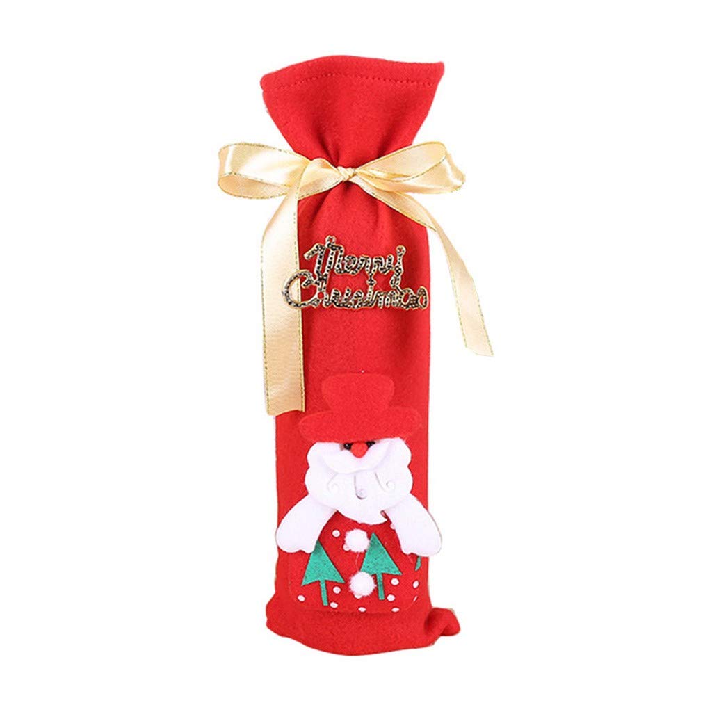 Christmas Wine Bottle Covers - Santa Claus Ornament Set for Holiday Table Decor, Xmas Tree Faces, Festive Home Decoration | Perfect for Christmas Parties, Gift Wrapping & Seasonal Home Styling