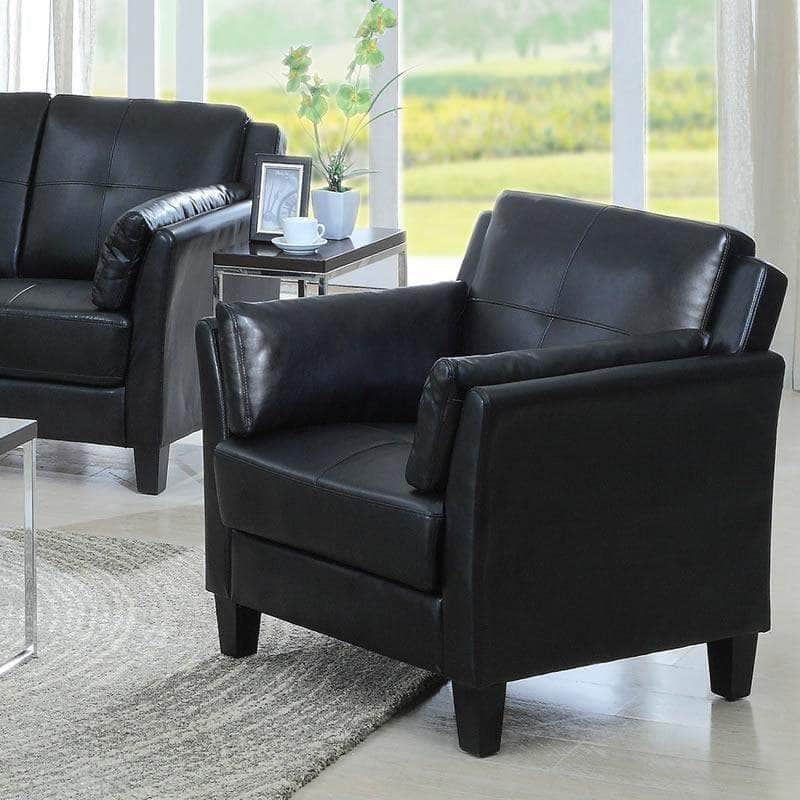 Premium Faux Leather Tufted Accent Chair - Salmon Arm Design in 2 Colors | Living Room, Bedroom & Office Seating Furniture