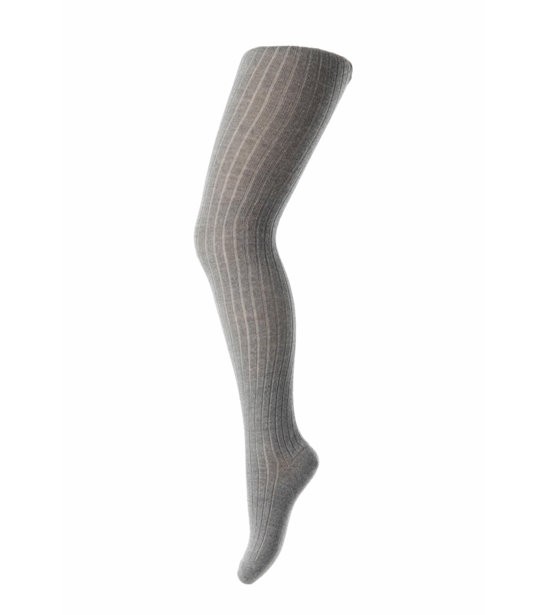 Premium Grey Melange Cotton Rib Tights by MP Denmark - Soft & Stretchy Women's Leggings for Yoga, Workout & Everyday Comfort