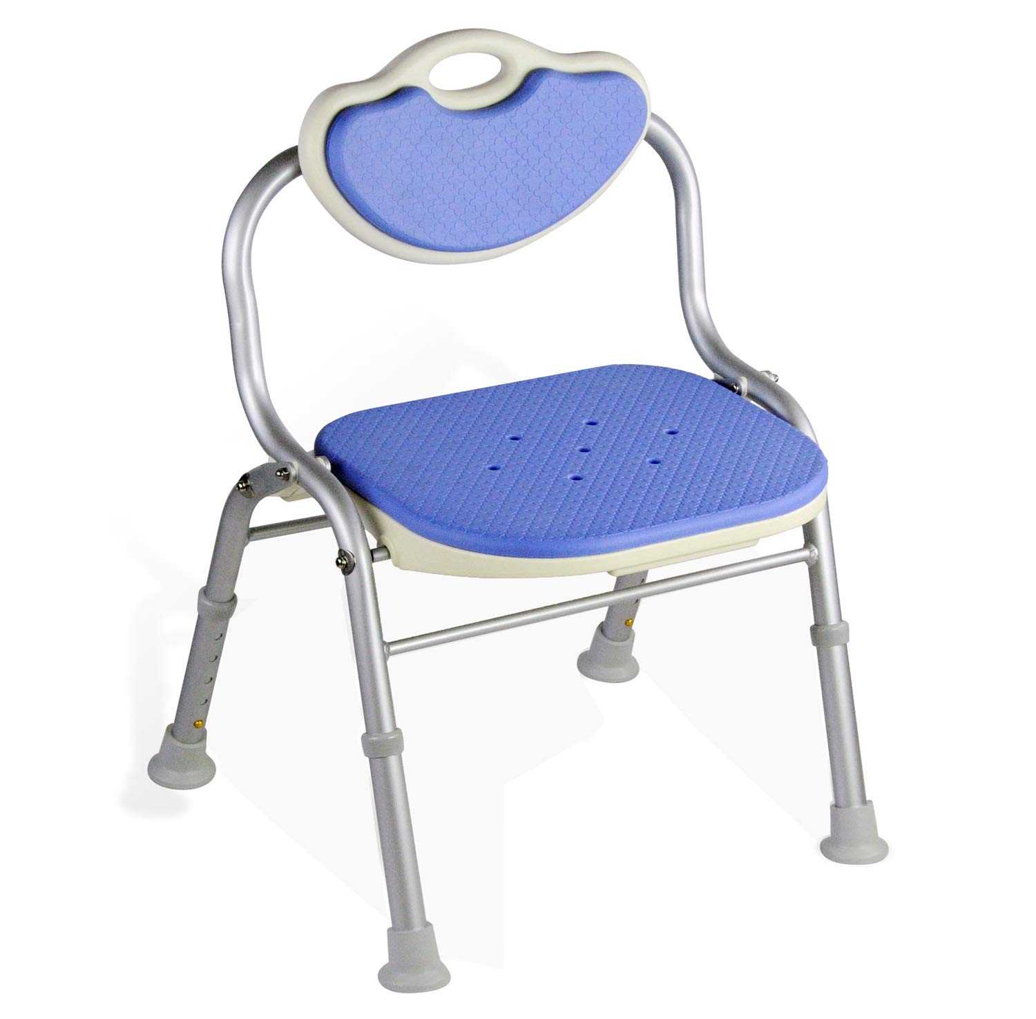Foldable Aluminum Shower Chair for Elderly & Kids - Non-Slip Bath Stool with Backrest, Lightweight Bathroom Seat for Seniors and Children (Sky Blue) - Perfect for Shower Safety and Bathing Assistance