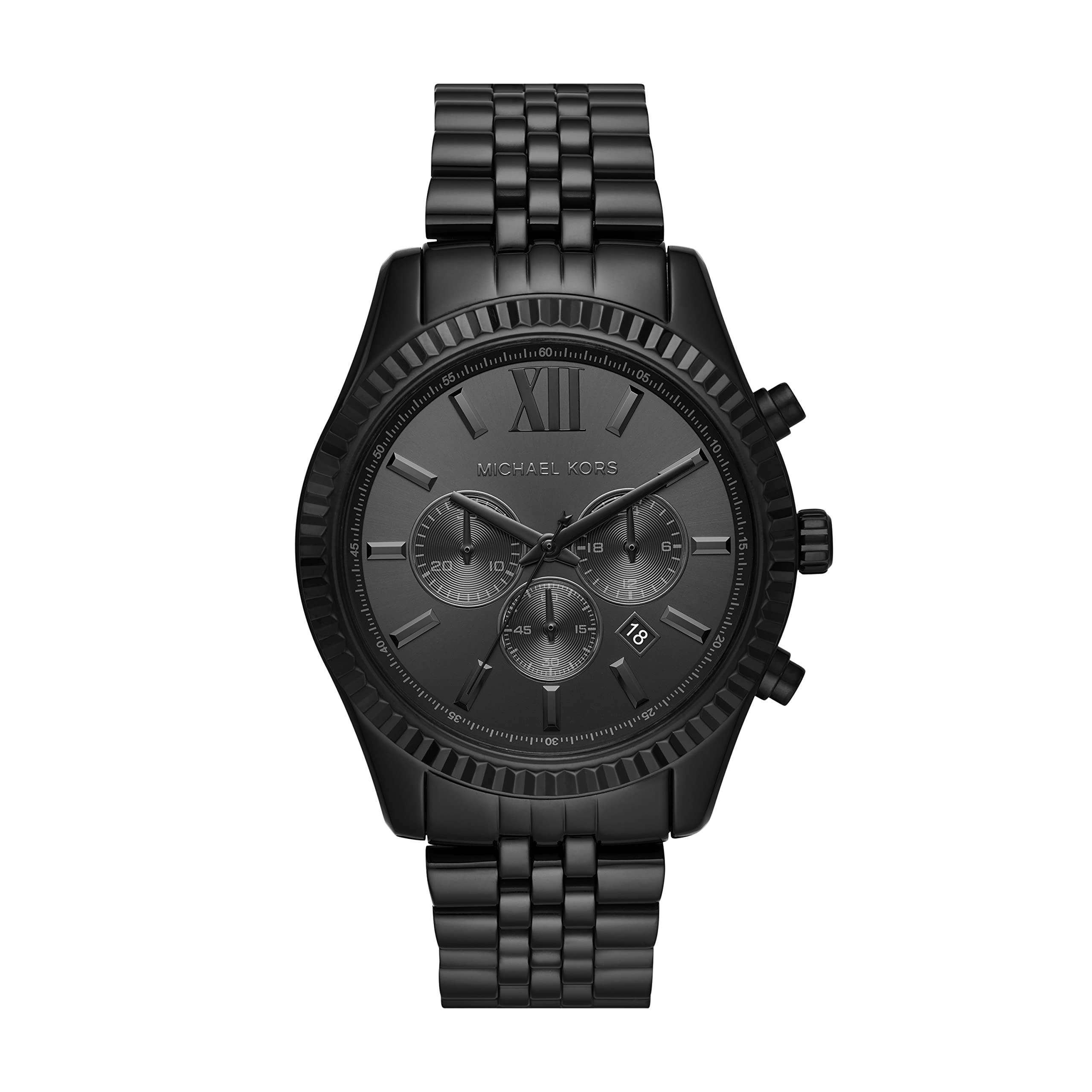 Michael Kors Lexington Chronograph Stainless Steel Watch for Men - Luxury Fashion Watch with Date Window & Water Resistance - Perfect for Business, Casual Wear & Special Occasions