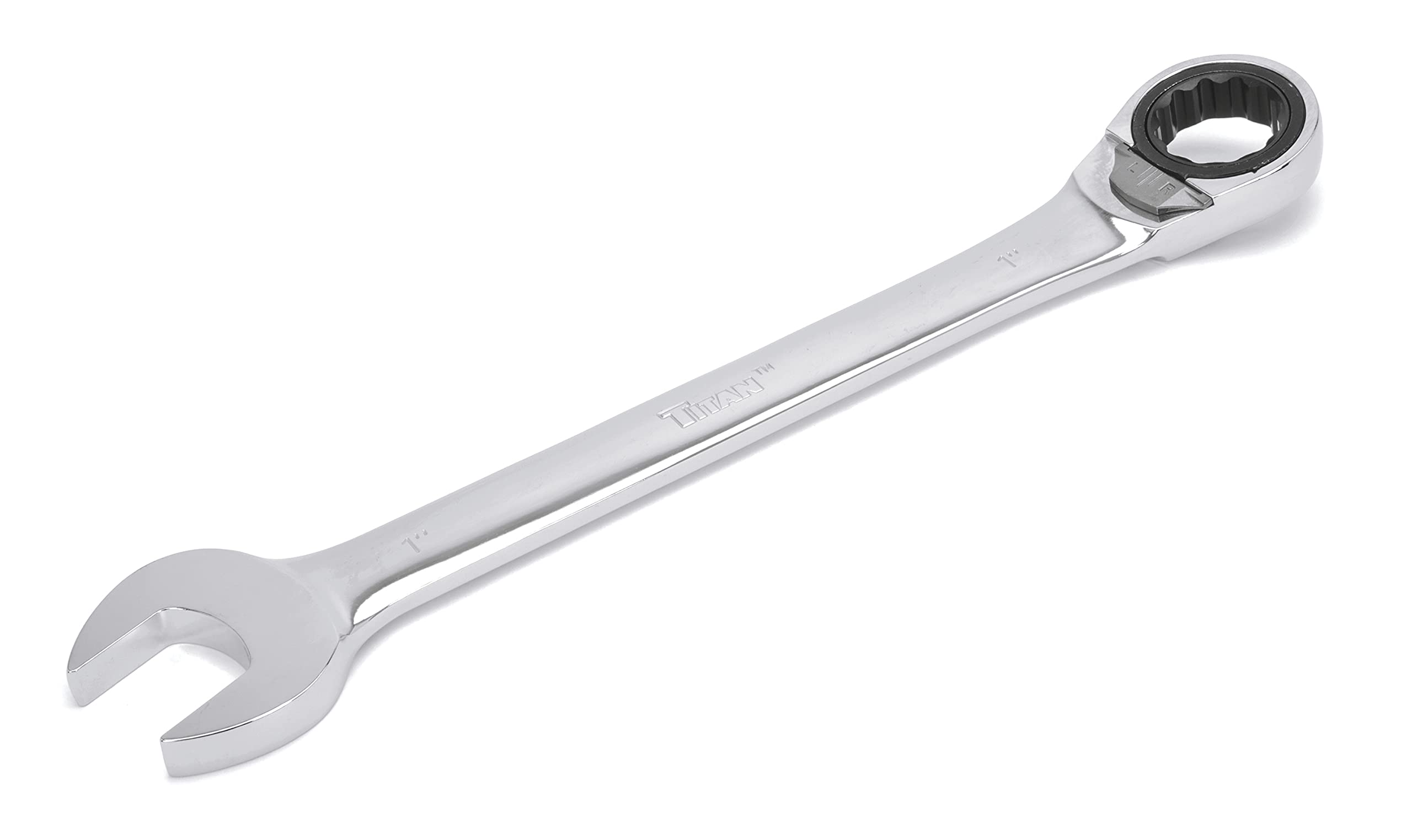 Titan 14613 1-Inch 12-Point 72-Tooth Reversible Ratcheting Combination Wrench - Professional Automotive & DIY Repair Tool for Tight Spaces