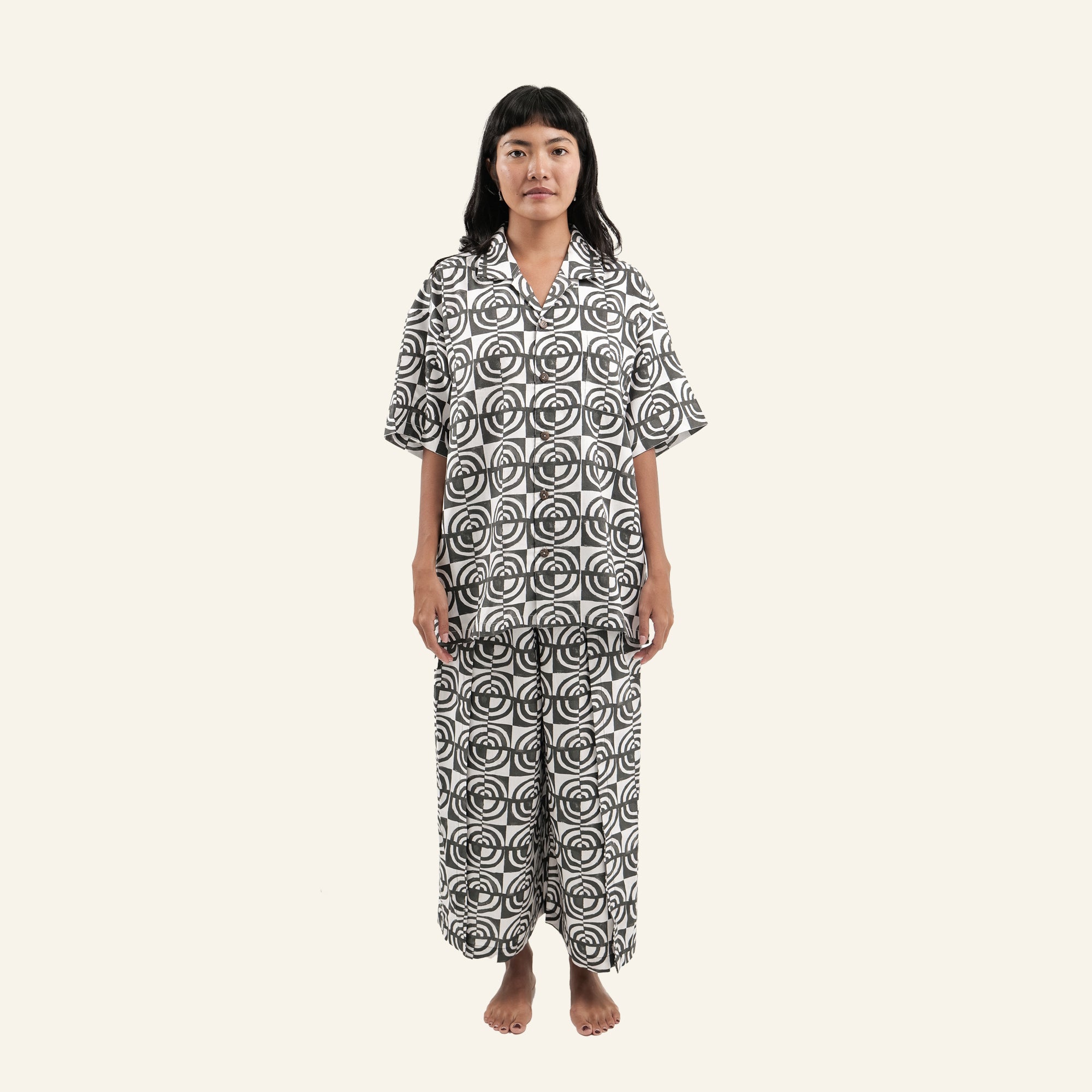 Stylish Monogram Block Print Sarong Pants - PH03 PA008 | Boho Chic Beachwear for Women | Perfect for Vacation, Yoga & Summer Outfits
