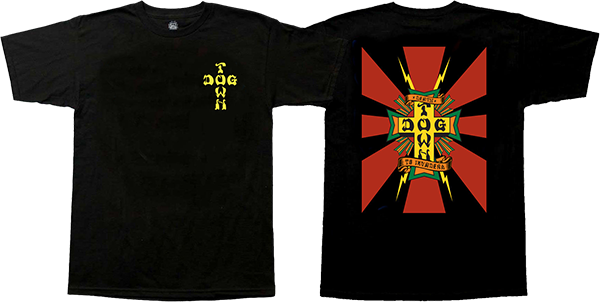 Dogtown Death To Invaders Graphic T-Shirt - Small Size, Black & Red Color - Punk Rock Streetwear for Skaters & Music Fans