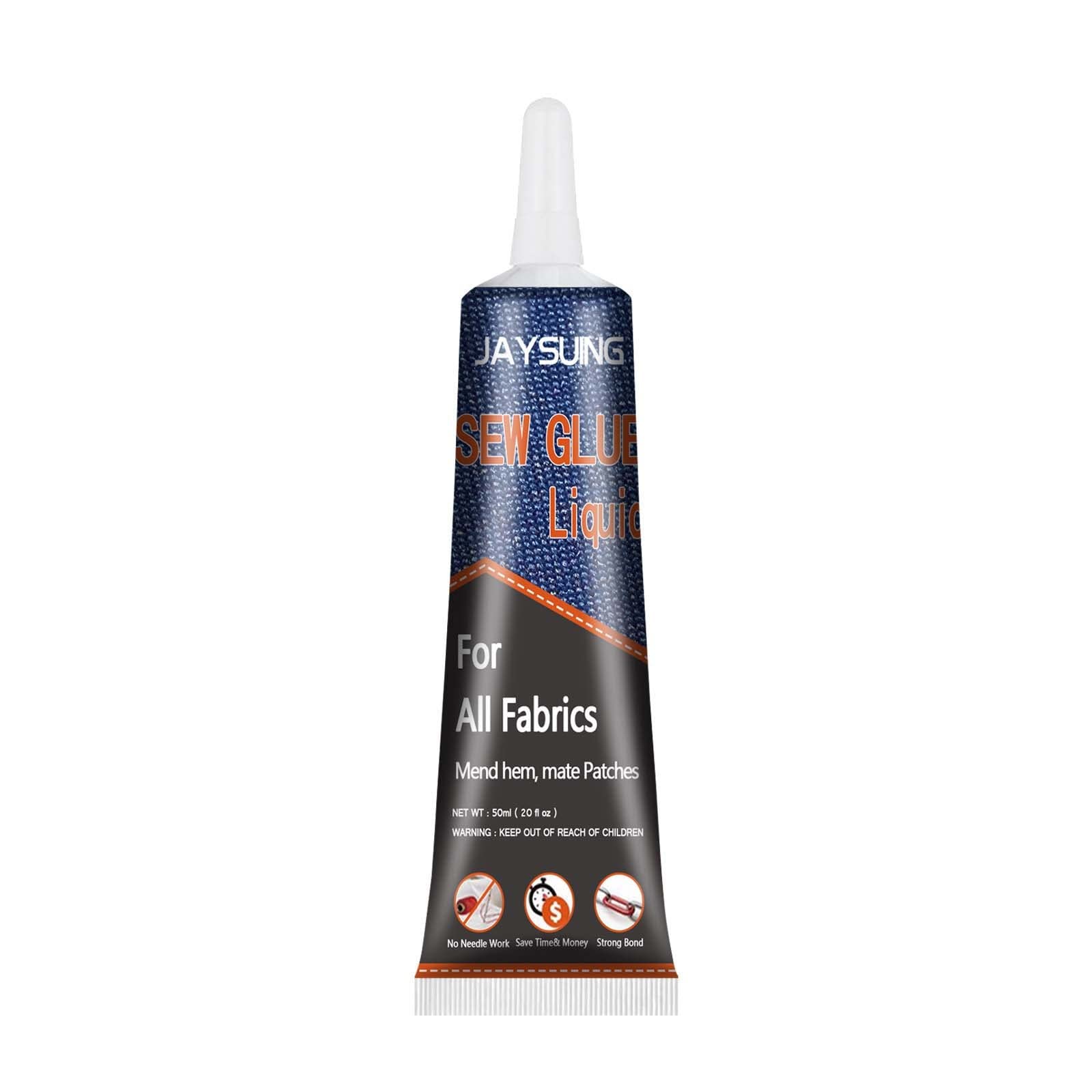 1-Minute Quick Dry Sewing Glue Liquid 50ML - Instant Fabric Bonding for Clothes, Cotton, Flannel, Denim, Leather, Polyester & Doll Repair - No Sewing Required (1PC) - Perfect for DIY Repairs, Crafting & Emergency Fixes