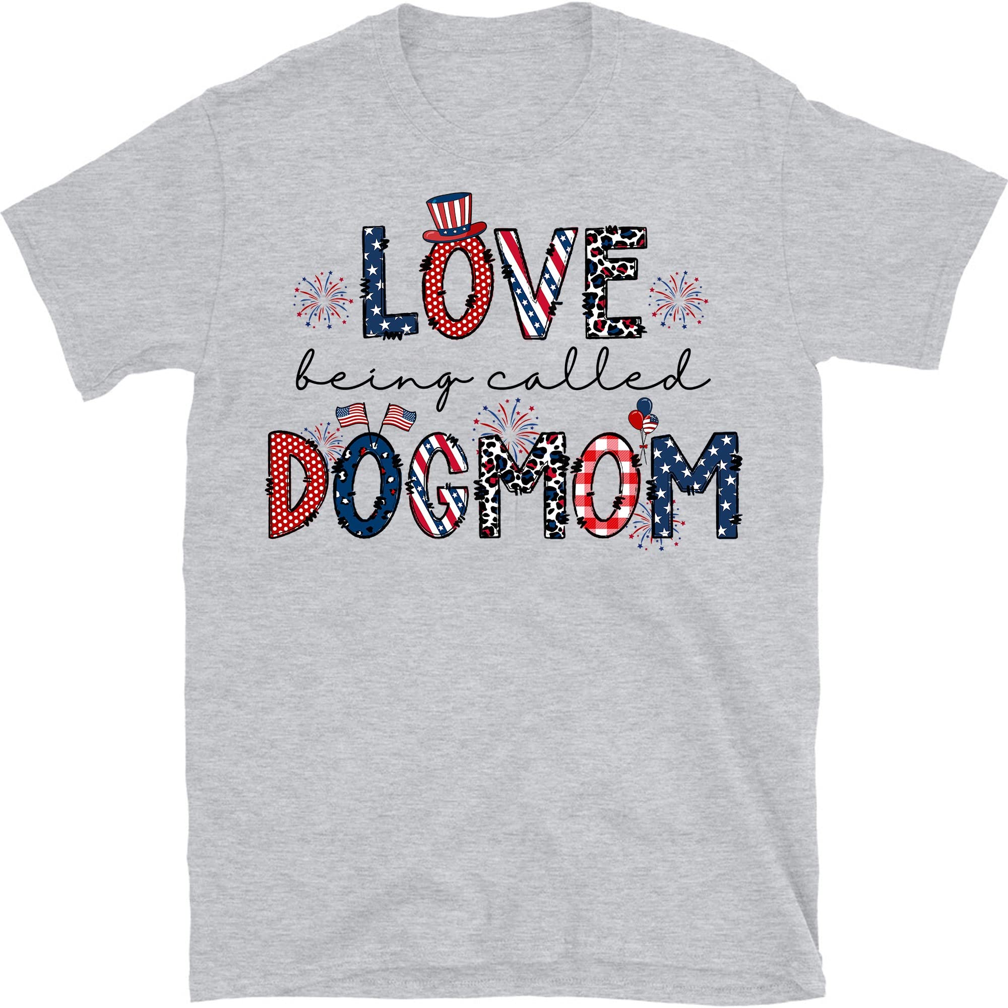 Patriotic Dog Mom Shirt - Cute Dog Lover T-Shirt for Women, Perfect 4th of July Gift for Dog Owners - Great for Independence Day Celebrations & Dog-Themed Events