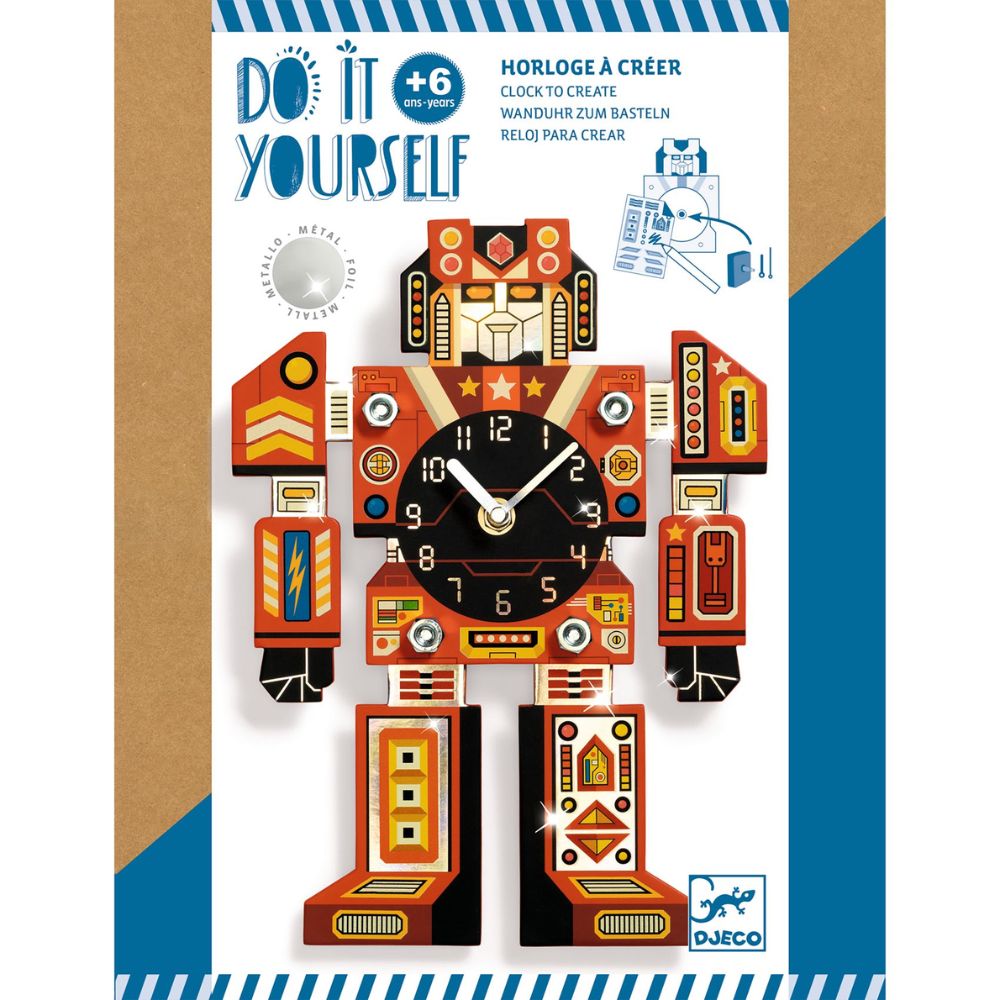 DIY Djeco Make Your Own Clock Kit - Creative Robotime Craft for Kids & Adults - Perfect for Home Decor, Classroom Projects & Gift Giving