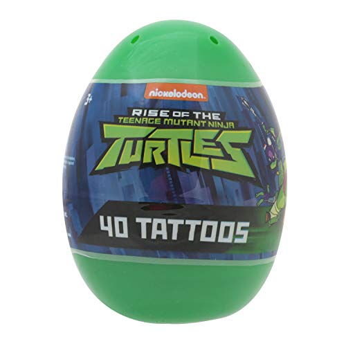 Teenage Mutant Ninja Turtles Jumbo Plastic Easter Egg with 40 Temporary Tattoos - Fun Party Favors for Kids Birthday & Easter Basket Stuffers