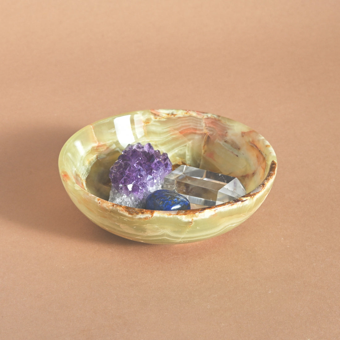 Premium Green Onyx Bowl - Handcrafted Stone Serving Bowl for Salads, Fruits & Desserts - Elegant Home Decor & Gift Idea for Housewarming, Wedding & Special Occasions
