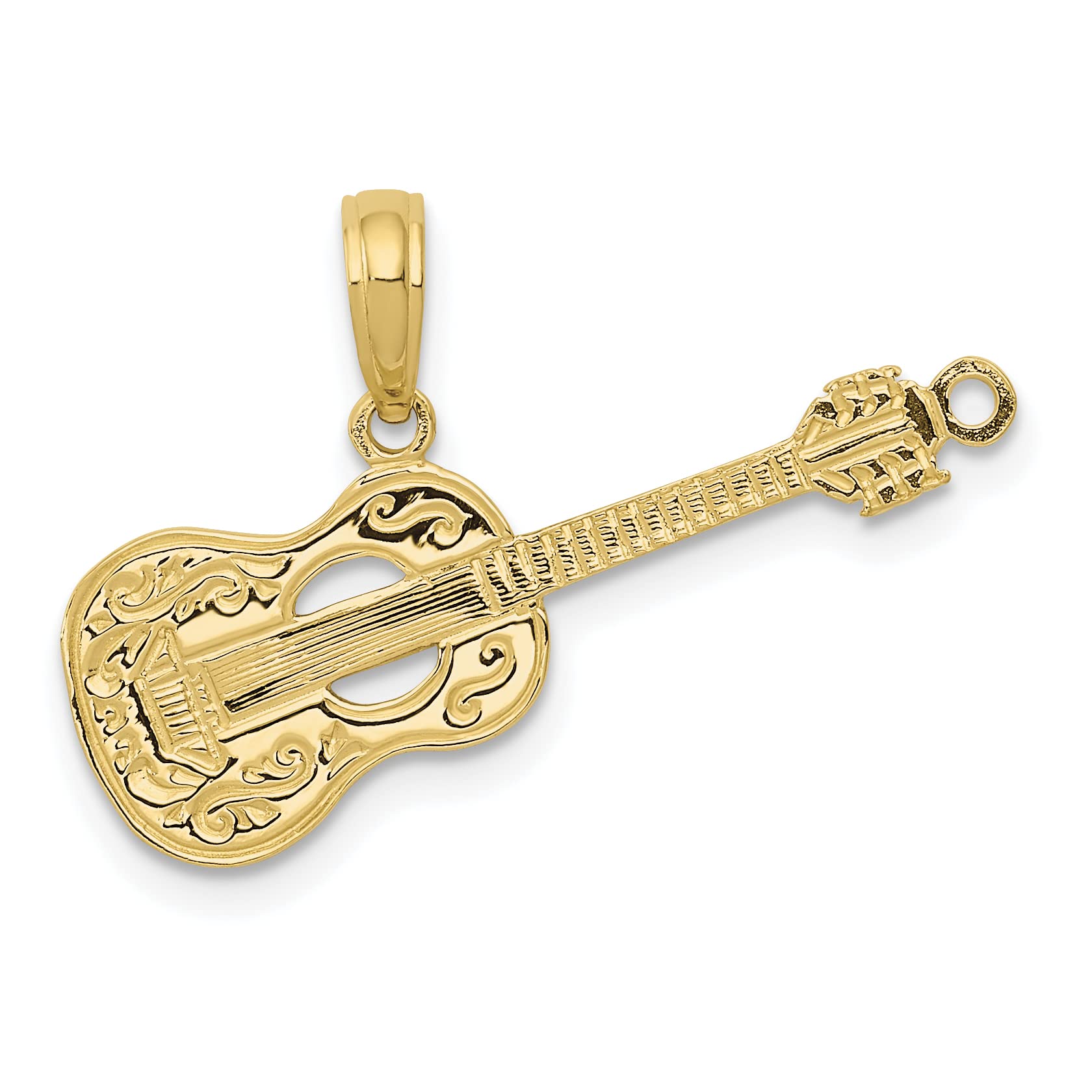 10K Yellow Gold Guitar Pendant Necklace for Women & Men - Elegant Musical Jewelry Gift for Musicians, Guitar Lovers - Perfect for Concerts, Birthdays & Special Occasions