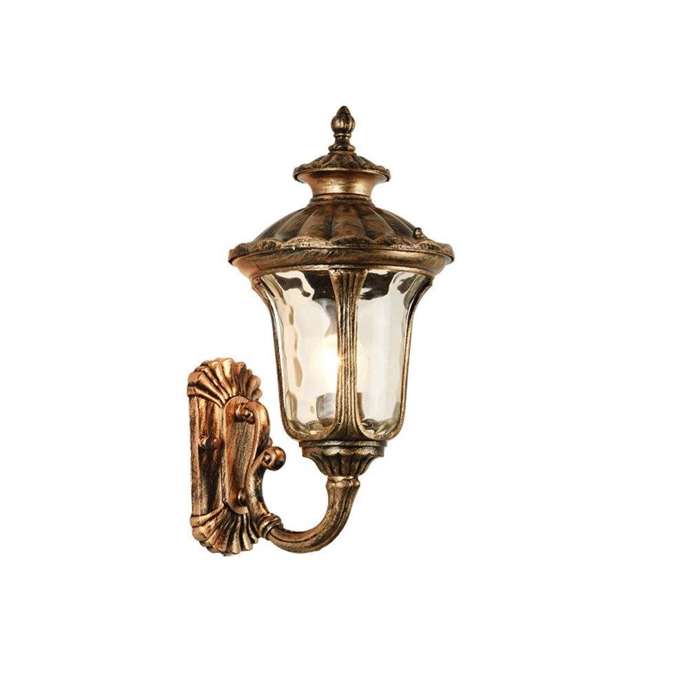 Outdoor Wall Lantern - IP54 Waterproof Aluminum & Glass Wall Light for Patio, Porch, Vineyard - E27 Bulb - Bronze Finish - 22x37cm - Perfect for Garden, Entryway and Exterior Home Decor
