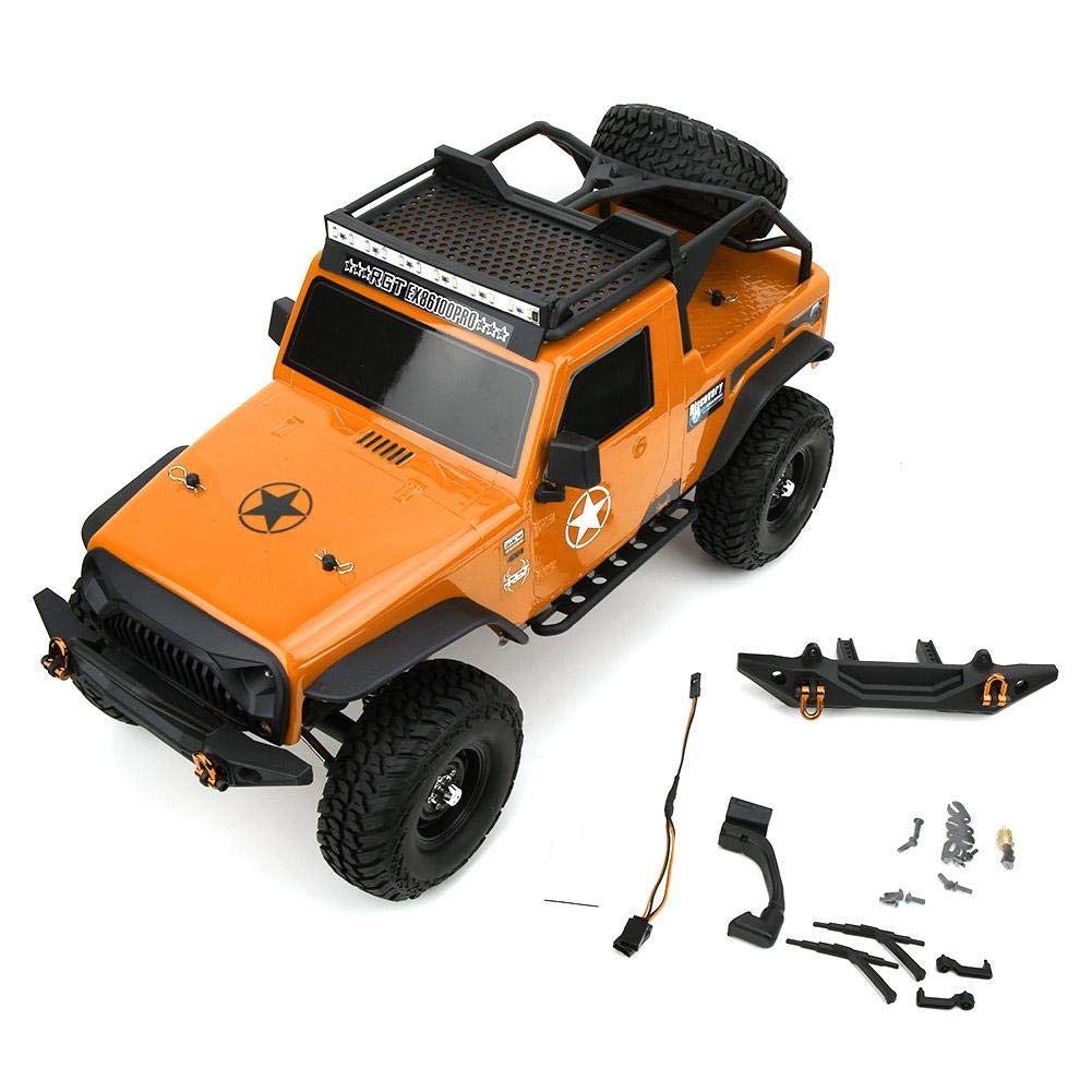 RGT EX86100pro 1:10 Scale RC Racing Electric Crawler Car - 4WD Remote Control Off-Road Vehicle with High Performance Motor - Perfect for Rock Crawling, Trail Adventures & Christmas Gifts (Orange)