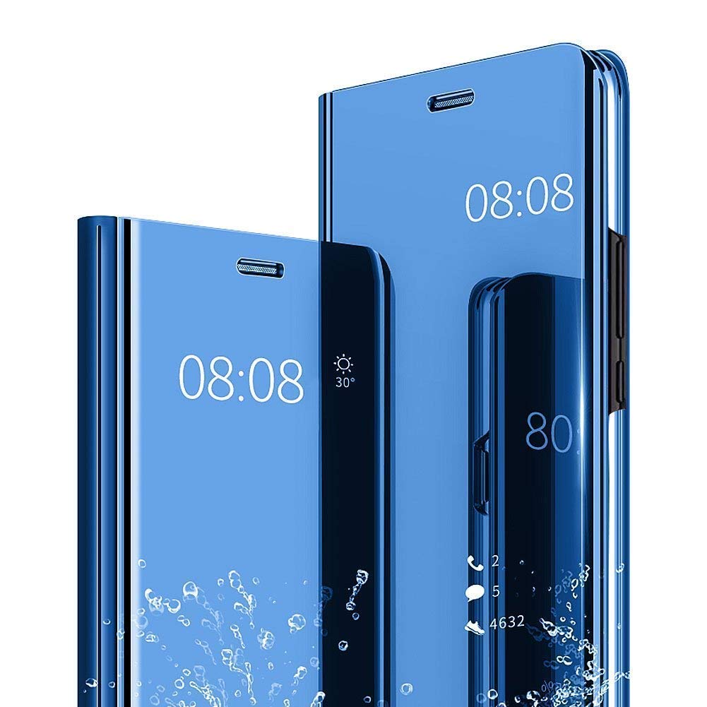 Premium Ankoe Luxury Translucent Mirror Flip Electroplated Stand Shockproof 360° Full Body Protective Hard PC Case for Apple iPhone 11 Pro Max (2019) - Blue | Elegant Protection for Work, Travel & Daily Use
