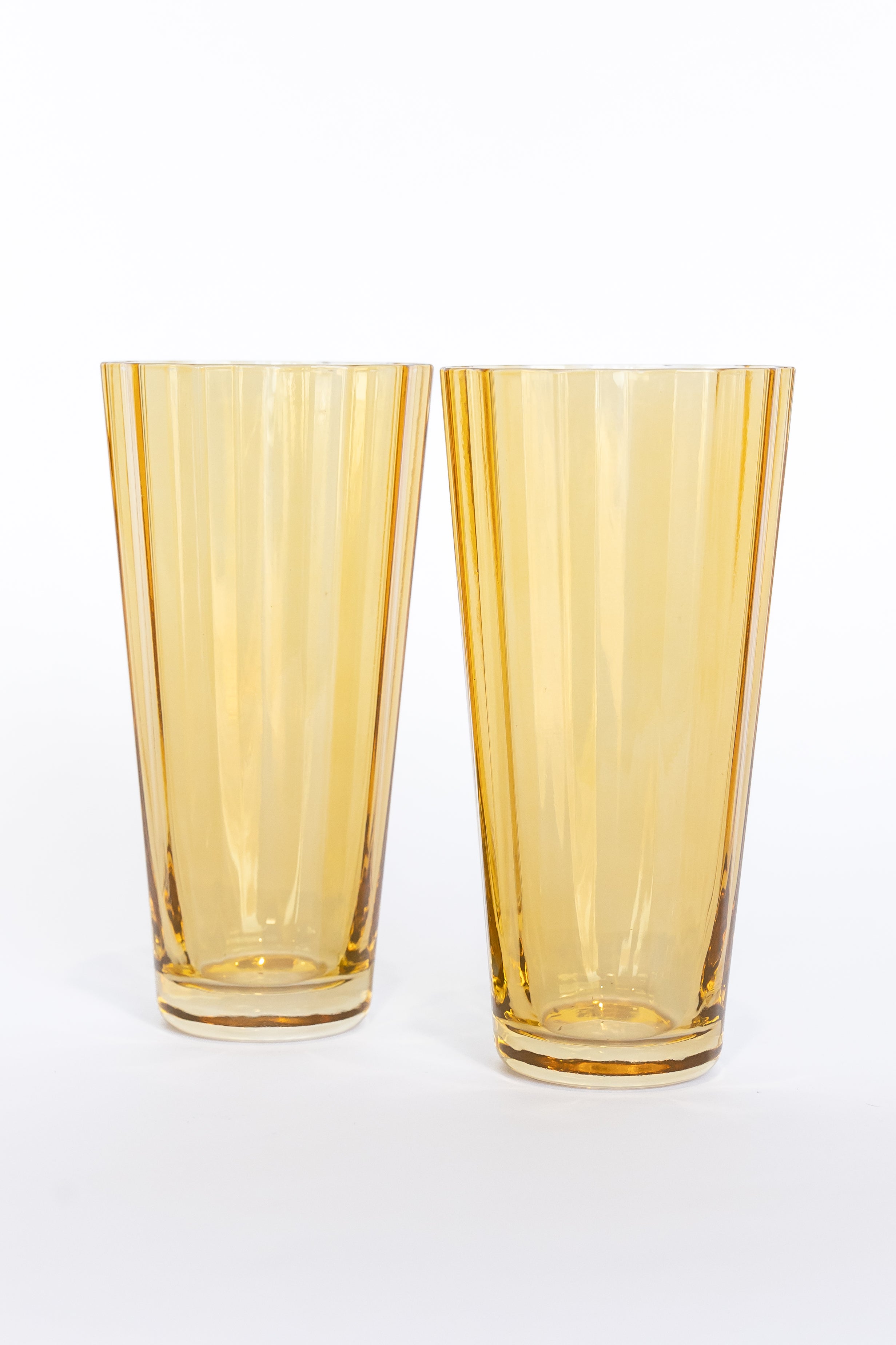 Estelle Colored Sunday Highball Glasses Set of 2 - Vibrant Yellow Cocktail Glasses for Whiskey, Iced Tea & Summer Drinks - Perfect for Home Bars, Parties & Gift Giving