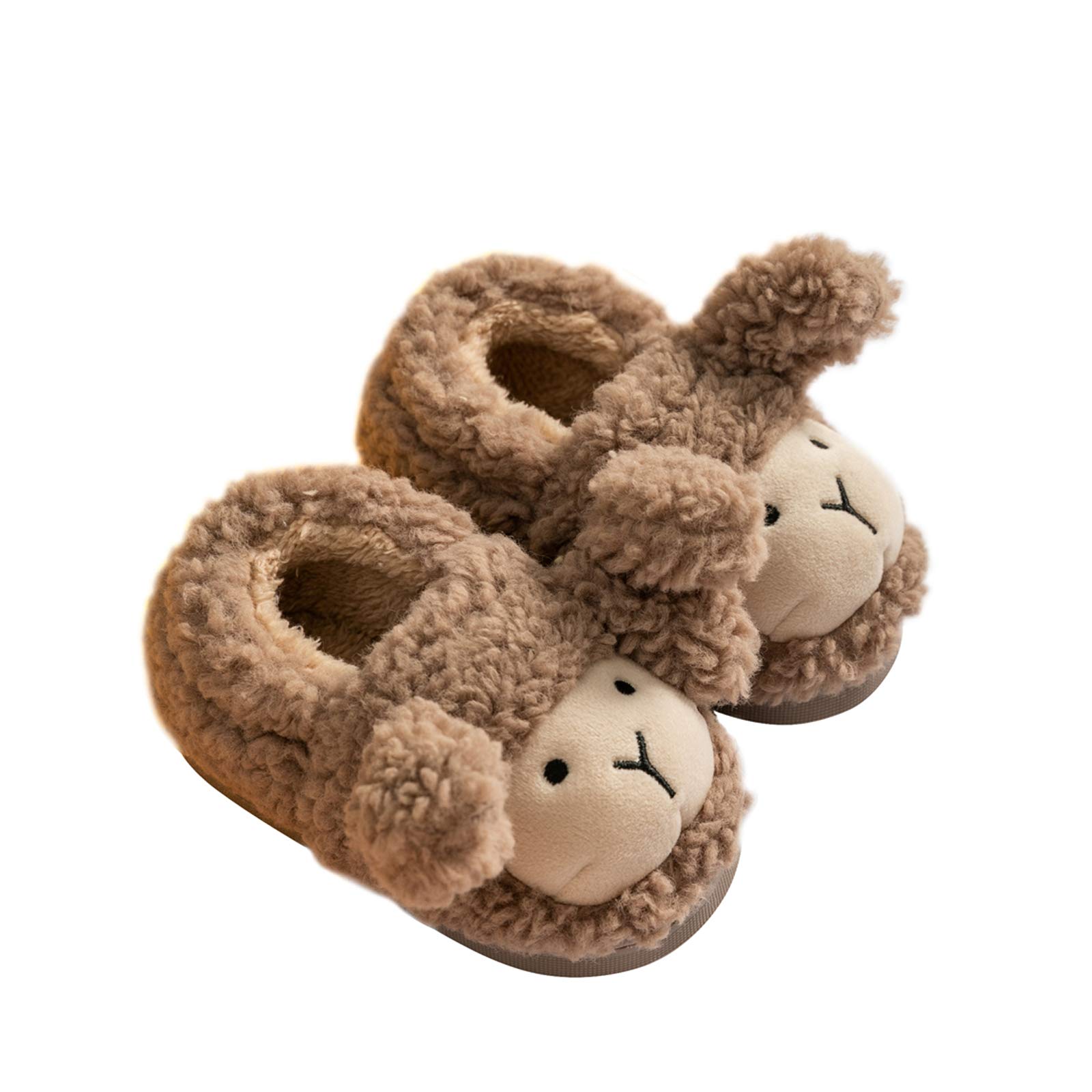 Soft Lamb Slippers for Toddlers & Kids - Warm Boys Girls House Shoes with Non-Slip Sole - Cozy Indoor Baby Slippers for Home, Nursery & Playtime