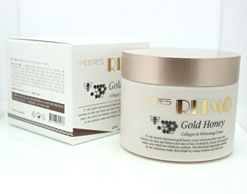 RITMO Gold Honey Collagen Anti-Aging Face Cream 100ml - Wrinkle Smoothing & Skin Hydrating Korean Skincare - Perfect for Night Routine & Dry Skin Care