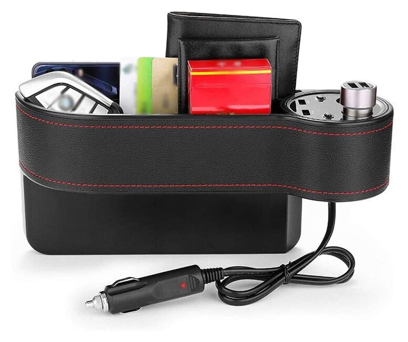 Insulated Car Seat Gap Organizer - Multi-Function Storage Box for Thermoses, Phones & Essentials | Perfect for Road Trips & Daily Commutes