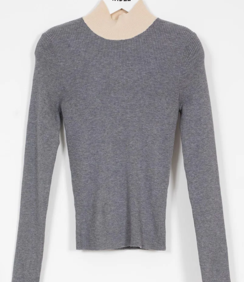 INDEE RAPPER Fine Ribbed Knitted Turtleneck Sweater for Women - Size 10 L - Cozy Winter Layering & Casual Office Wear