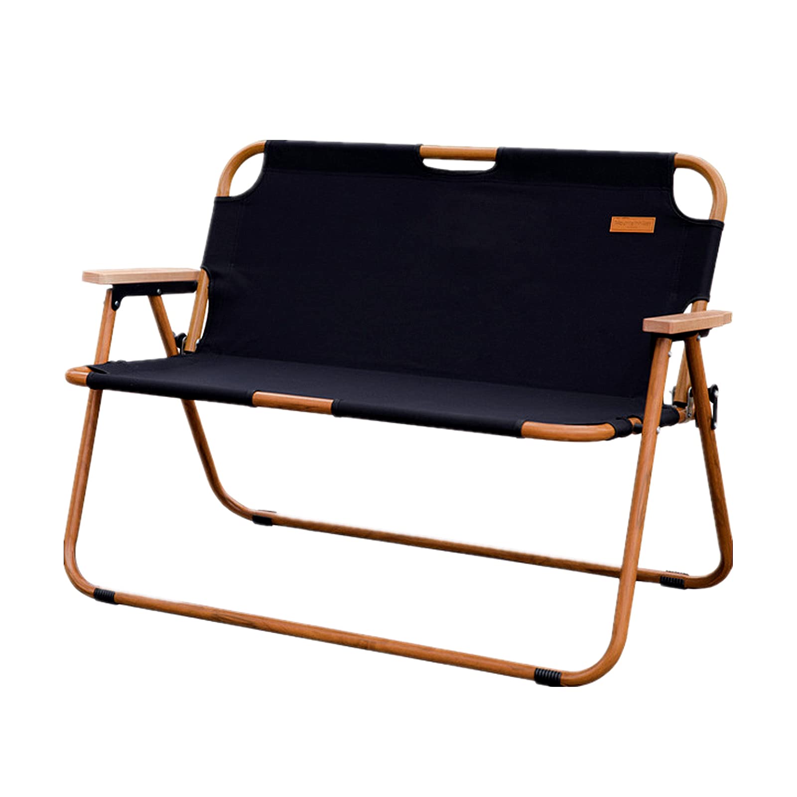 UNISTRENGH 2-Person Folding Camping Chair - Portable Double Outdoor Chair for Patio, Lawn, Beach, Yard & Garden - Heavy Duty & Lightweight (Black) - Perfect for Camping Trips, Picnics, Fishing, and Backyard Relaxation