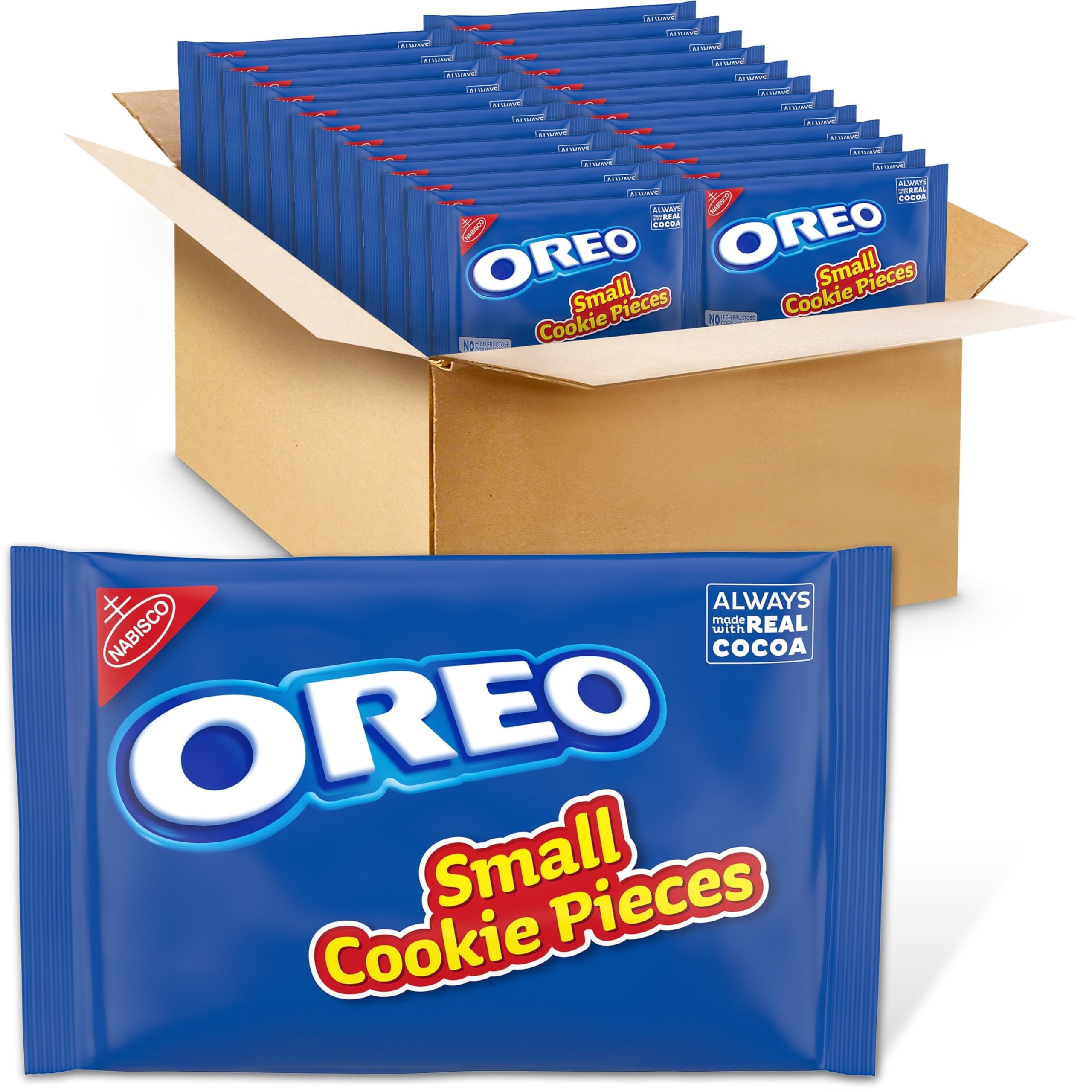 OREO Chocolate Sandwich Cookies Small Cookie Pieces - 24 Pack (1 lb Bags) | Bulk Snacks for Baking, Ice Cream Toppings & Party Treats