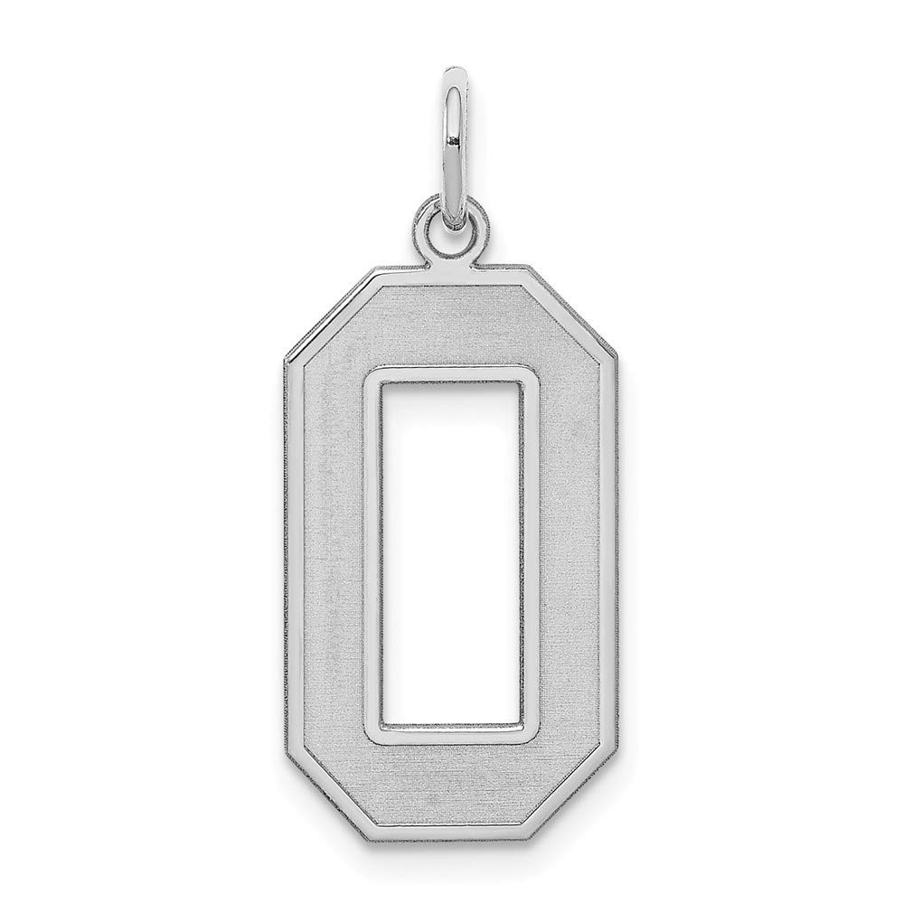 Roy Rose Jewelry Sterling Silver Large Satin Number 0 Pendant Necklace - Perfect for Birthdays, Anniversaries & Personalized Gifts