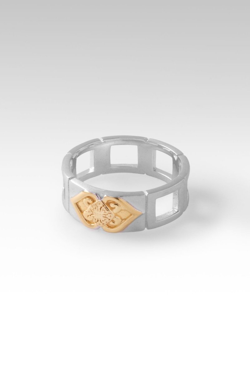 18K Gold & Rhodium Plated Sterling Silver Love Ring - Romantic Gift for Her, Wedding Band, Anniversary Jewelry for Couples - Perfect for Valentine's Day, Engagement & Special Occasions