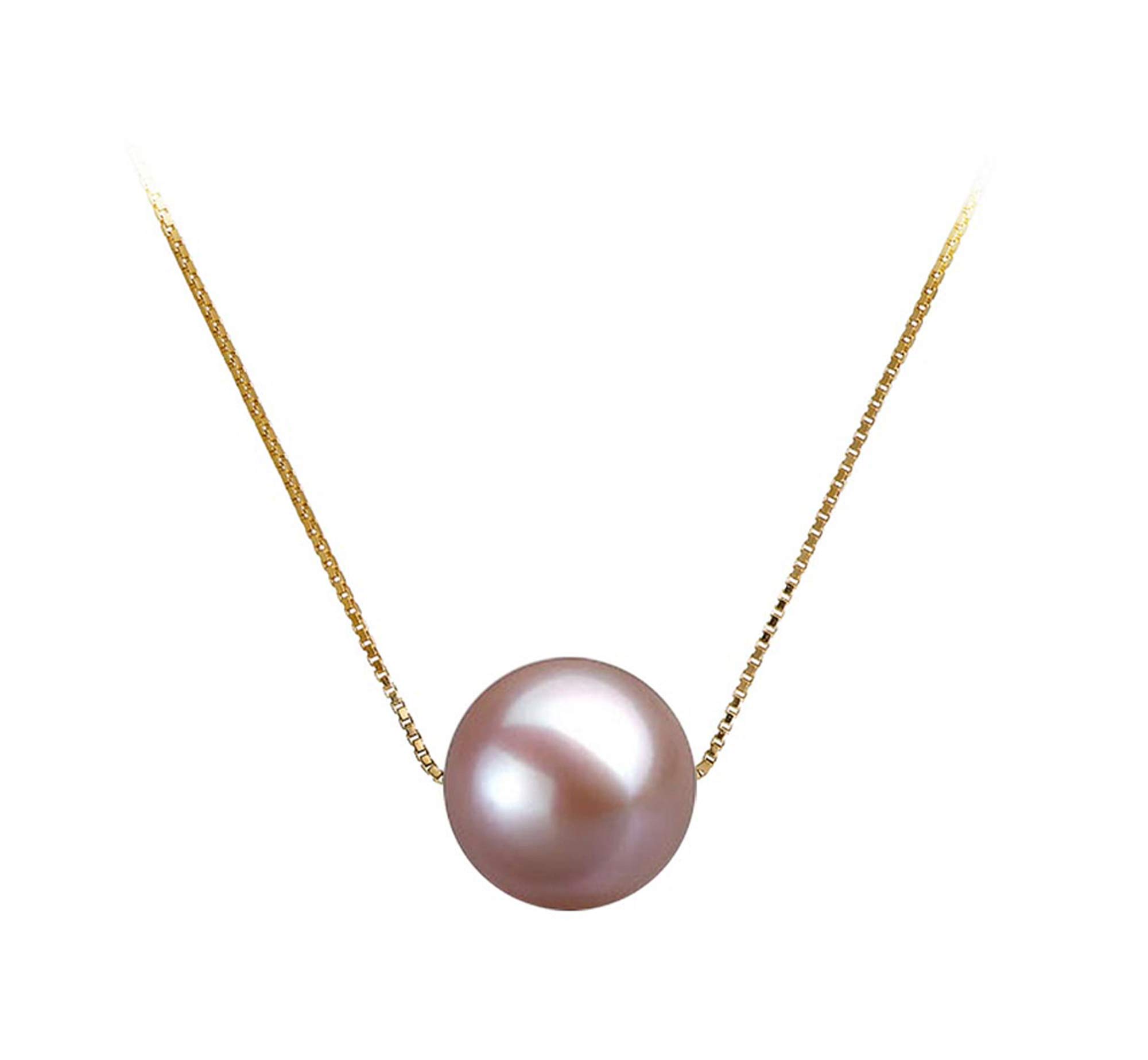 Japanese AAAA 8-10mm Lavender Pearl Necklace for Women - Elegant Jewelry Gift for Special Occasions