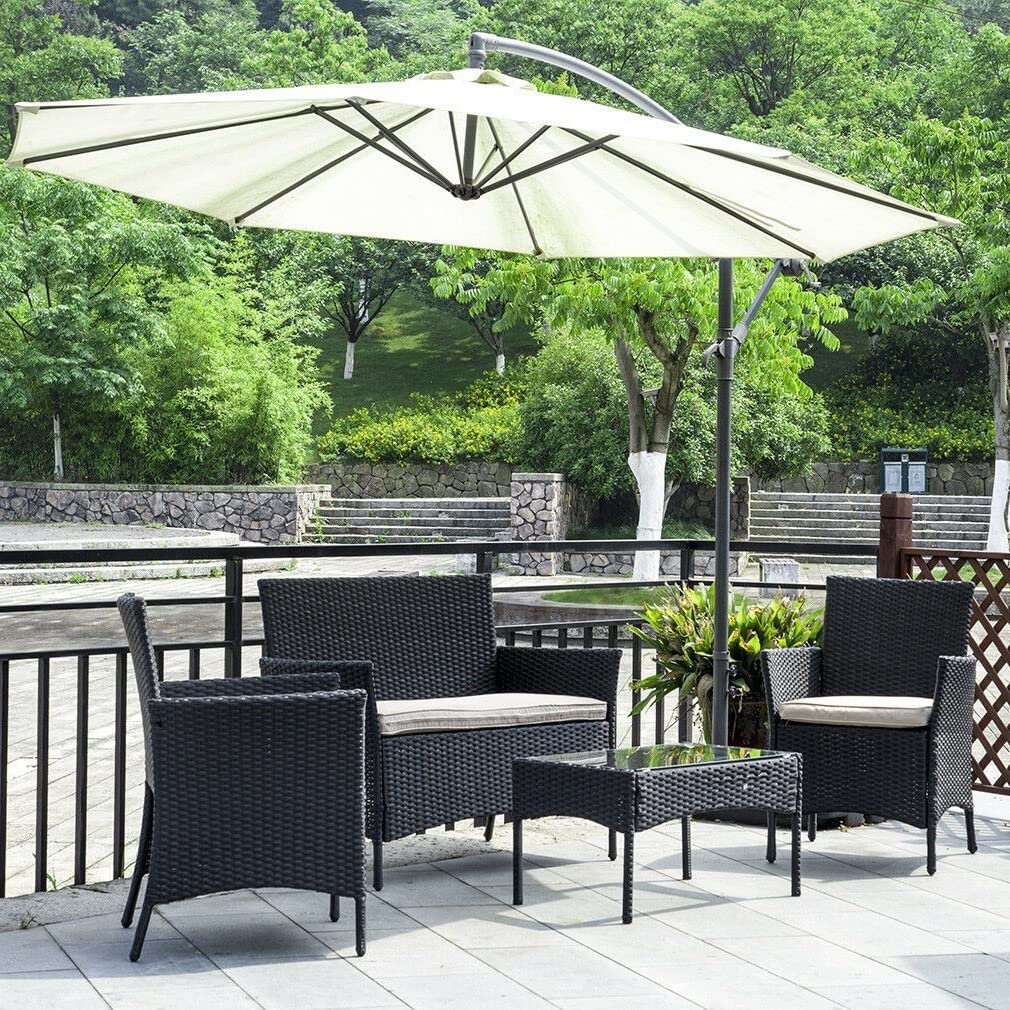 4-Piece Patio Furniture Set - Outdoor Wicker Sofa & Rattan Chairs for Conversation - Perfect for Backyard, Garden, Poolside & Deck Relaxation