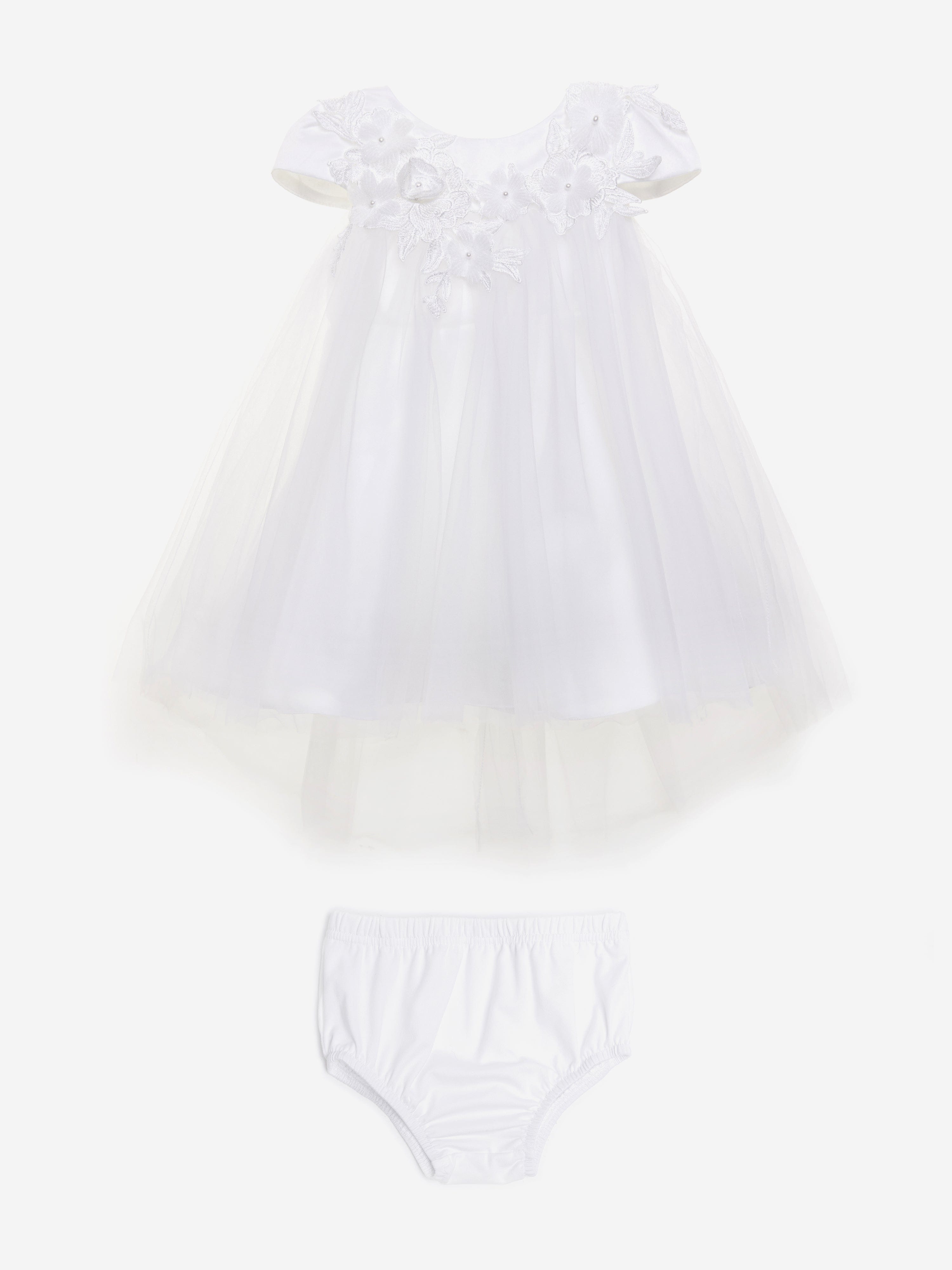 Baby Girls Angelic White Dress - Elegant & Comfortable for Special Occasions, Parties, and Photos