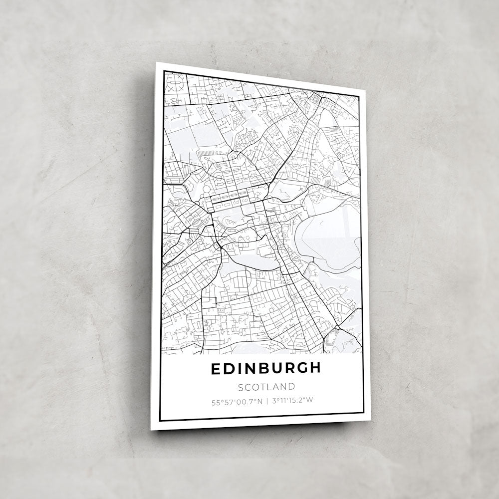 Edinburgh City Map Glass Art - Handmade Scottish Decor for Home & Office - Perfect for Gifts, Wall Decor, and Travel Souvenirs