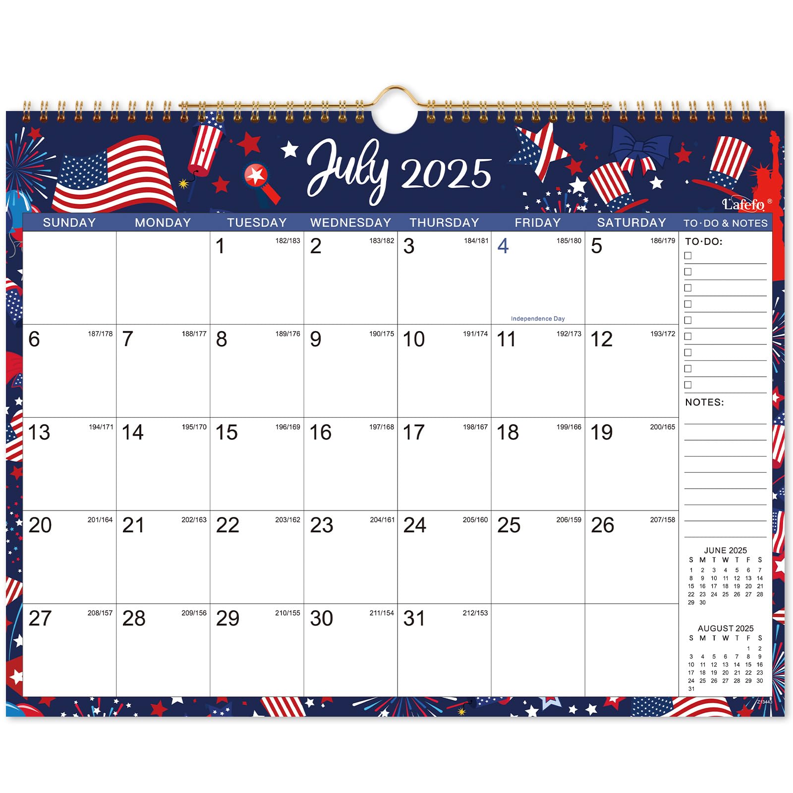 2025-2026 Wall Calendar - 18 Month Planner from July 2025 to December 2026 | 15