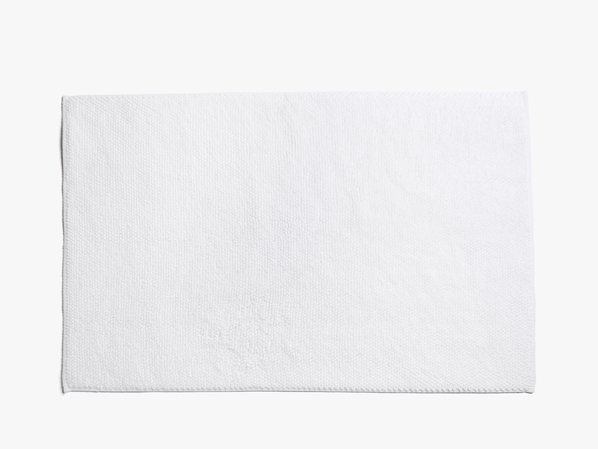 Soft and Absorbent Looped Bath Rug - Non-Slip Bathroom Mat for Shower, Tub & Bathroom Floor - Machine Washable - White - Perfect for Bathroom Safety and Comfort
