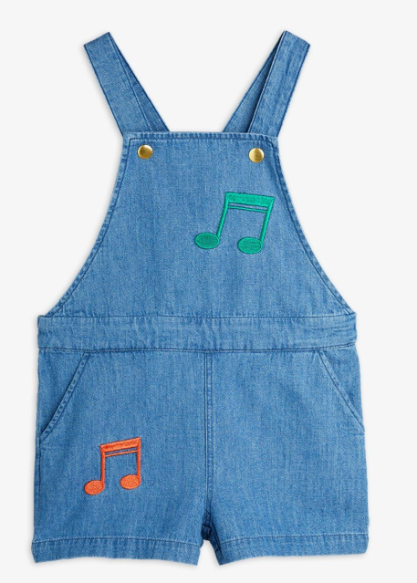 MINI RODINI Embroidered Dungarees for Babies & Toddlers (9 Months to 3 Years) - Soft Organic Cotton Overalls for Playtime & Everyday Wear