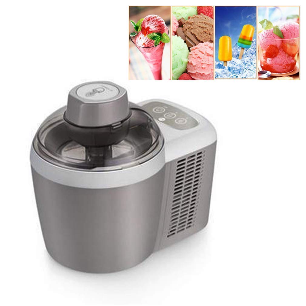 Automatic Ice Cream Maker with Timer - IW.HLMF Smart Frozen Yogurt & Sorbet Machine, Stainless Steel Bowl for Homemade Desserts - Perfect for Family Snacks, Parties & Summer Treats