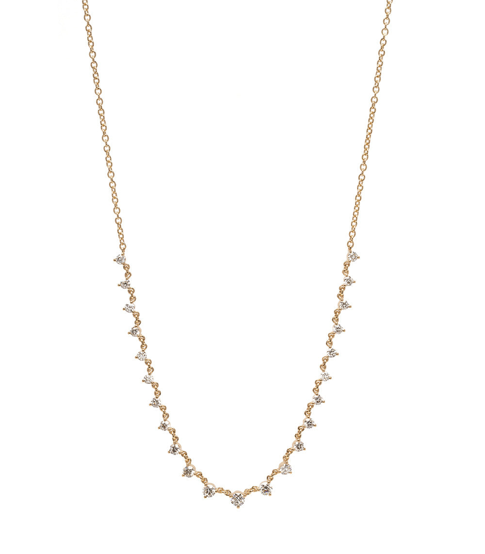 Larchmont Dainty Diamond Tennis Necklace - 14K Gold Plated Elegant Riviere Chain for Women | Perfect for Everyday Wear, Date Nights & Special Occasions