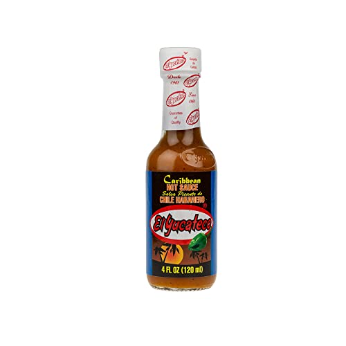El Yucateco Caribbean Habanero Hot Sauce - 4oz Bottle | Spicy Mexican & Caribbean Flavor | Perfect for Tacos, Grilled Meats & Seafood