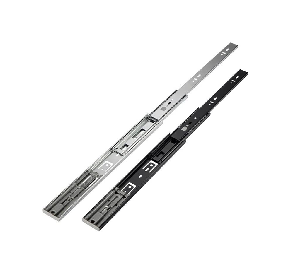 5 Pairs Heavy Duty Ball Bearing Drawer Slides - 3-Fold Full Extension 550mm/22in Push Open Runners for Kitchen Cabinets, Office Furniture & Storage Drawers (Black)